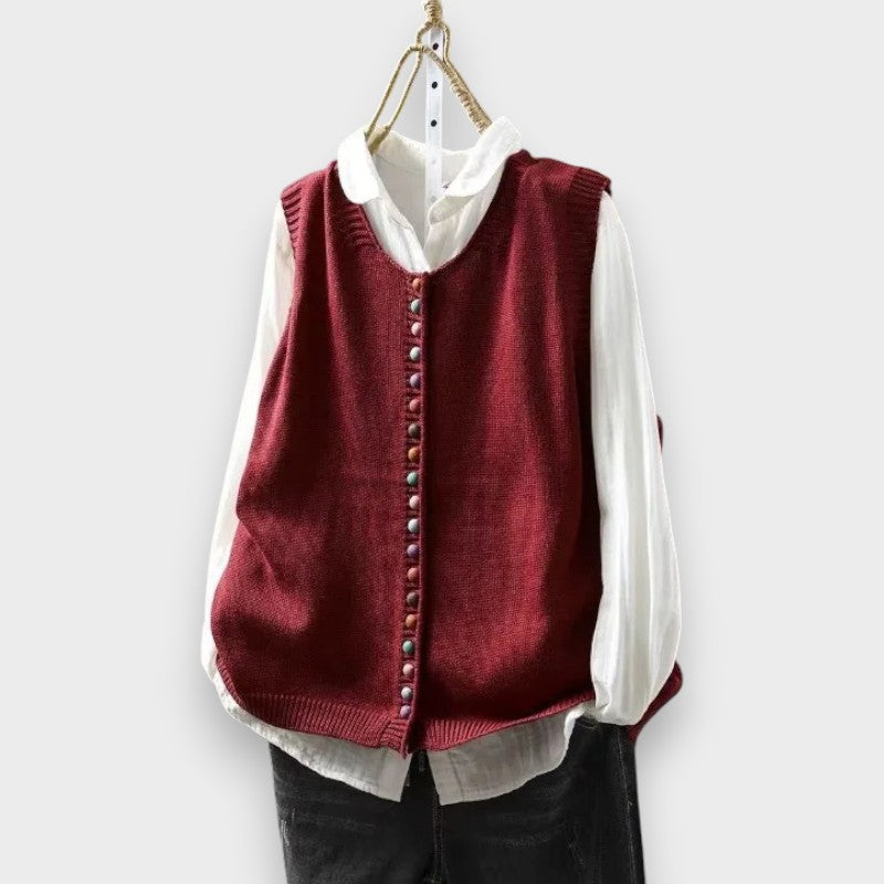Iris - Cardigan smanicato morbido al tatto