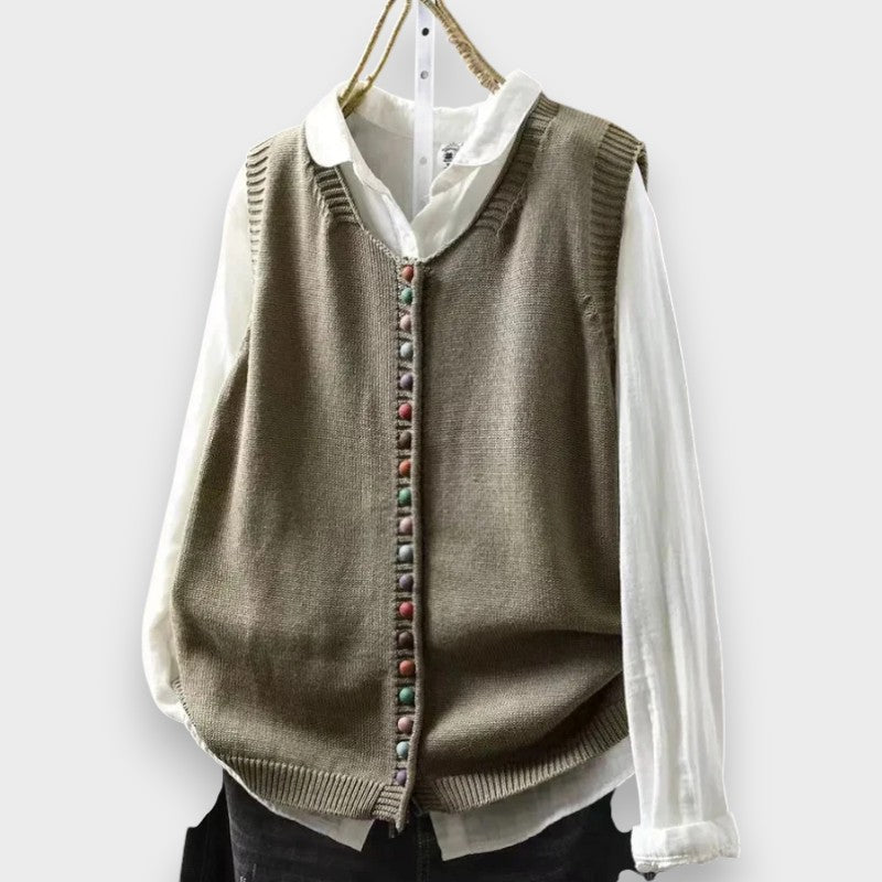 Iris - Cardigan smanicato morbido al tatto