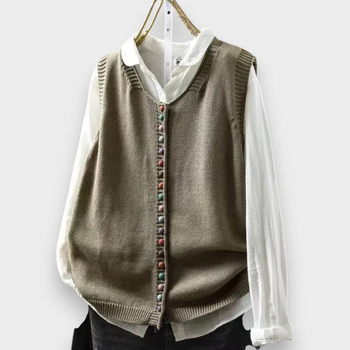 Iris - Cardigan smanicato morbido al tatto