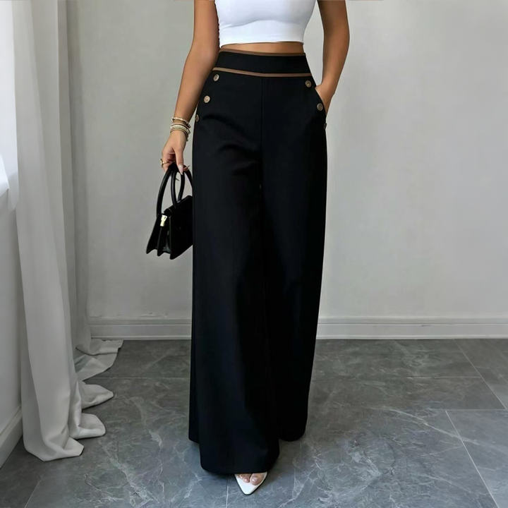 Oriessa - Pantaloni a vita alta stile marinaio