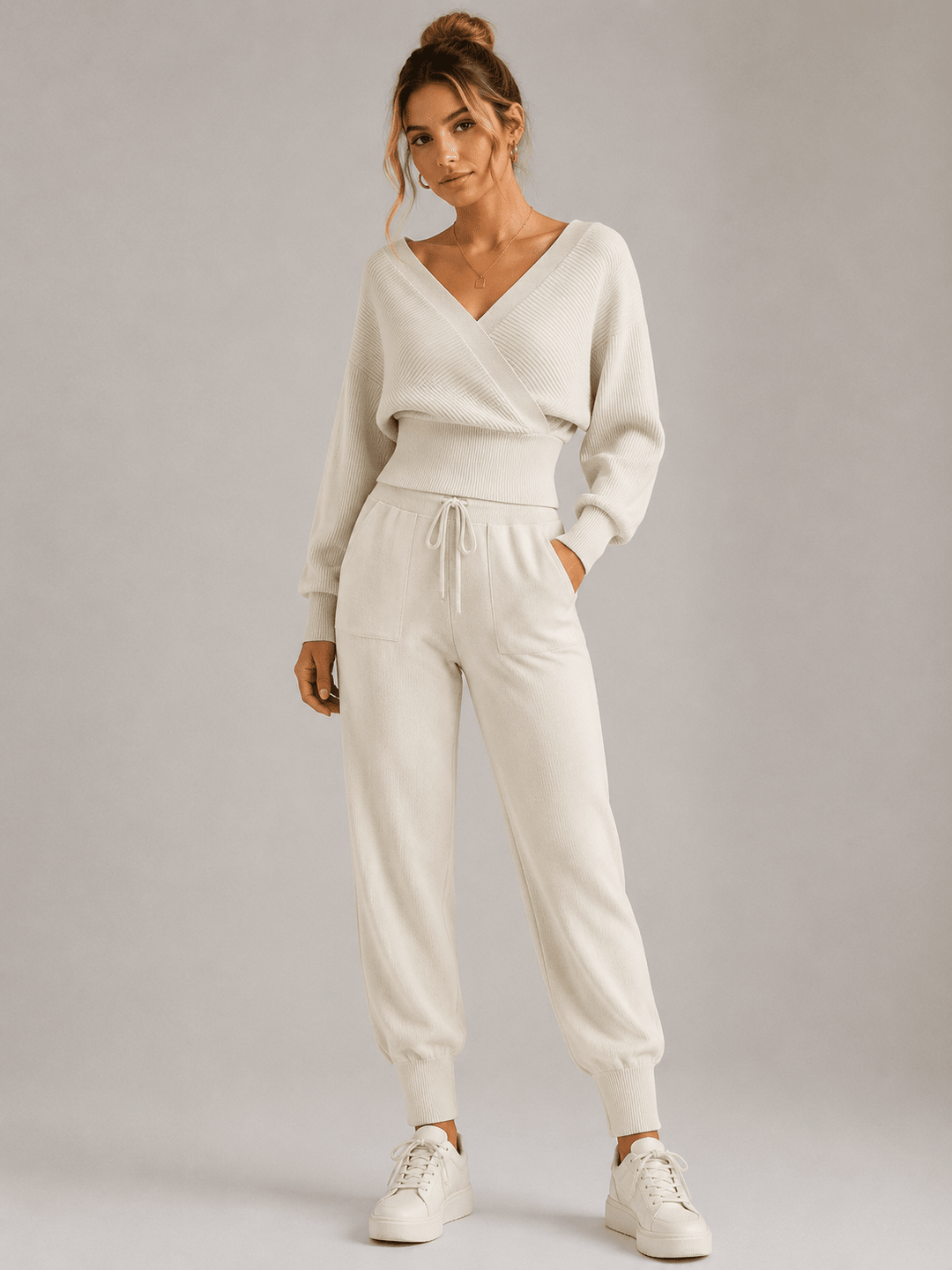 Adelyra - Coordinato homewear a due pezzi a costine
