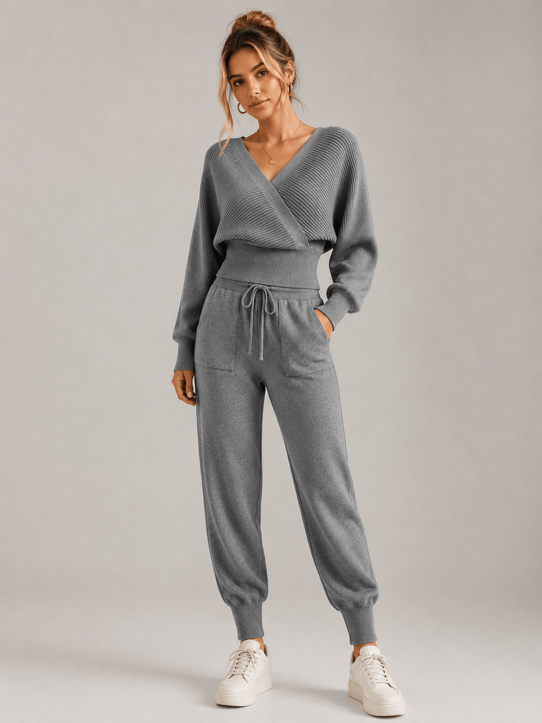Adelyra - Coordinato homewear a due pezzi a costine