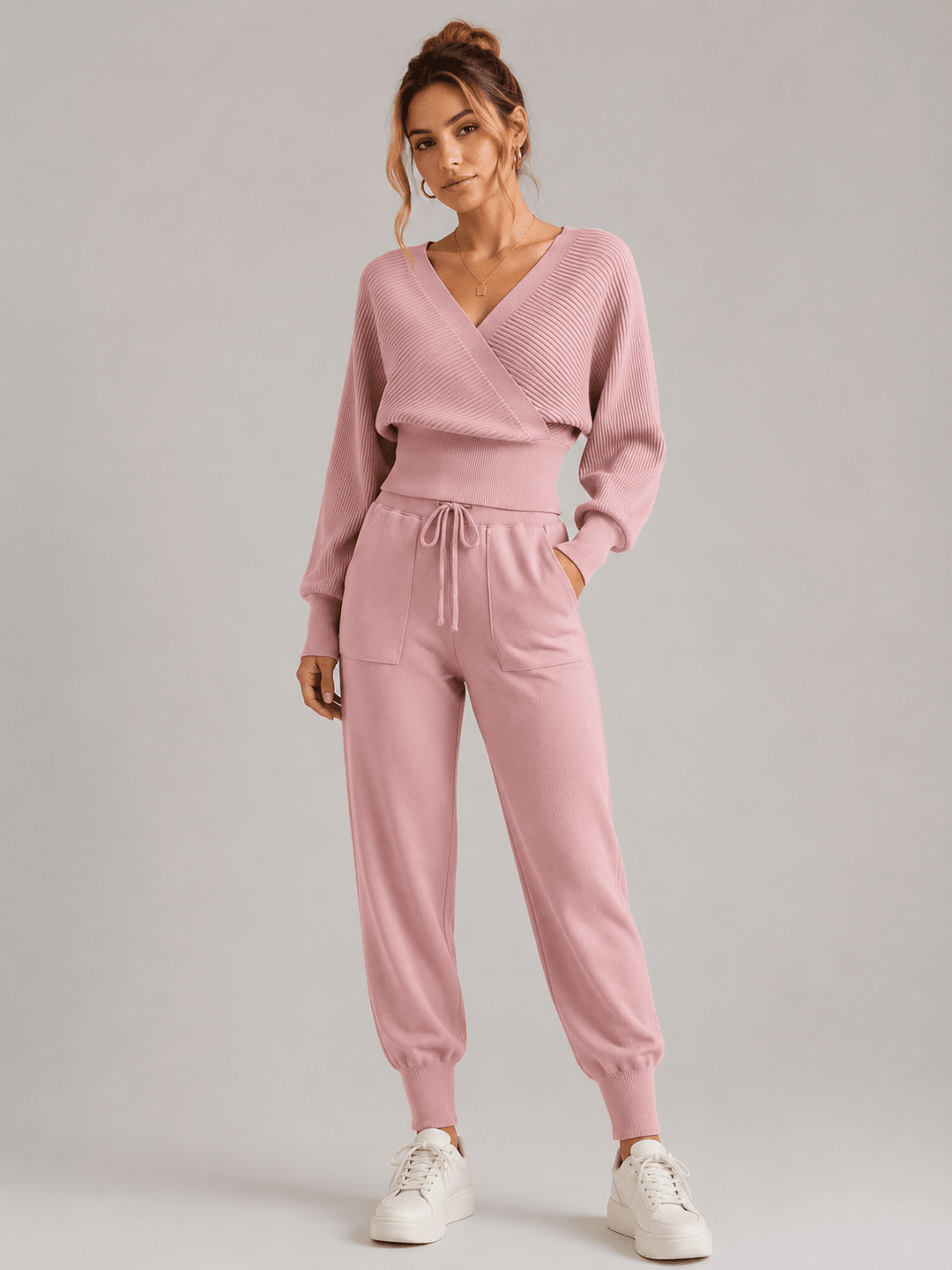 Adelyra - Coordinato homewear a due pezzi a costine