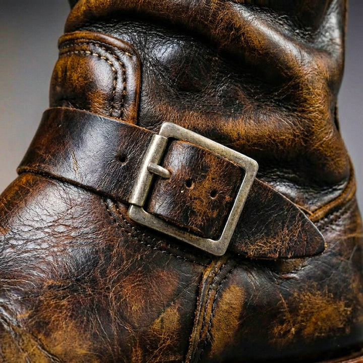 Gideon - Stivali vintage in pelle con fibbia