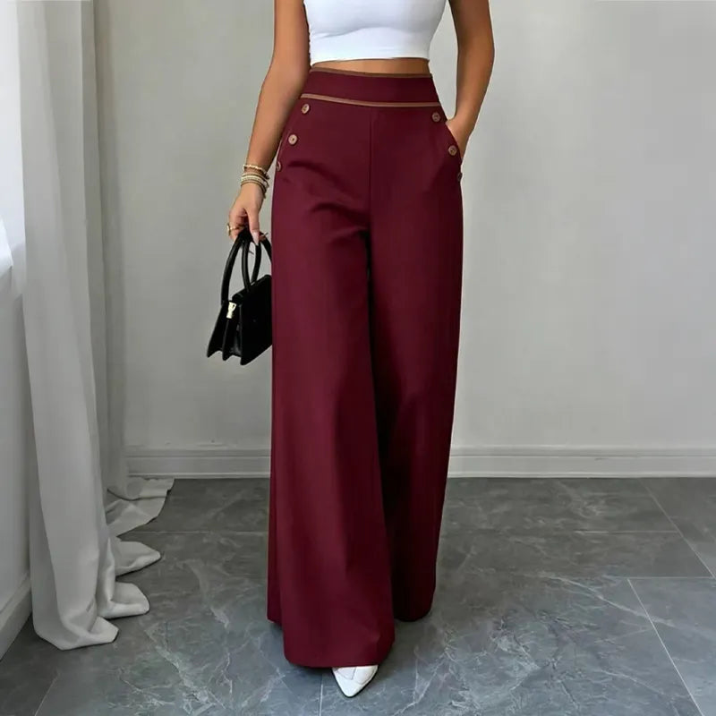 Oriessa - Pantaloni a vita alta stile marinaio