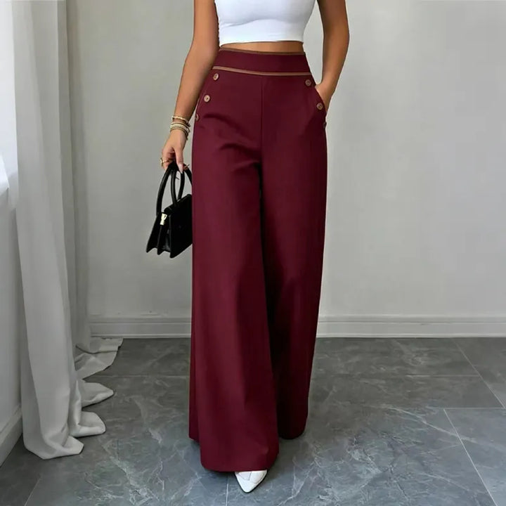 Oriessa - Pantaloni a vita alta stile marinaio