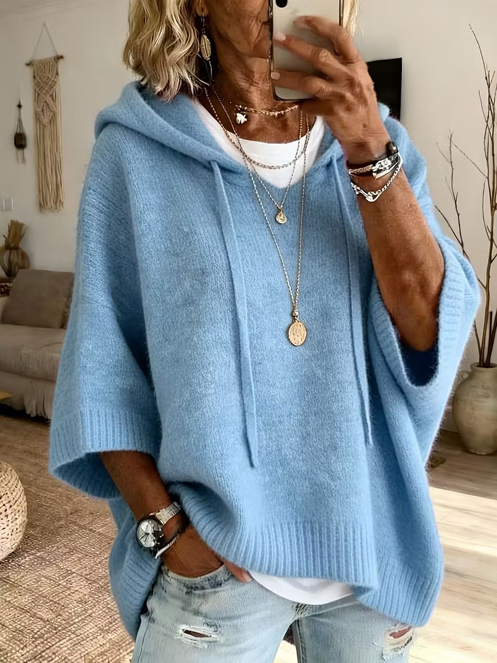 Zoralisse - Maglione con cappuccio oversize e confortevole