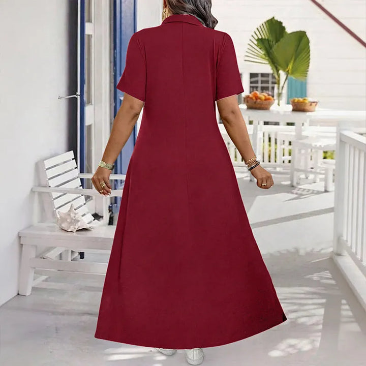 Primelle - Abito lungo soft touch con zip al collo