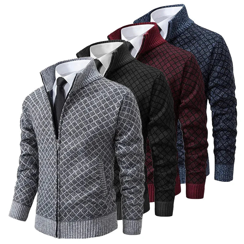 Aris - Cardigan a fantasia con zip frontale