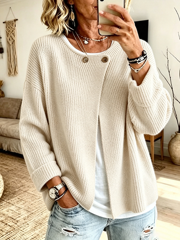 Anisa - Cardigan in maglia con dettagli di bottoni dalla vestibilità rilassata