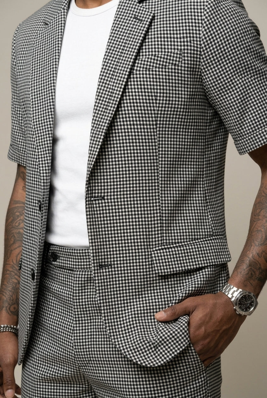 Rufus - Coordinato a quadri con blazer e shorts