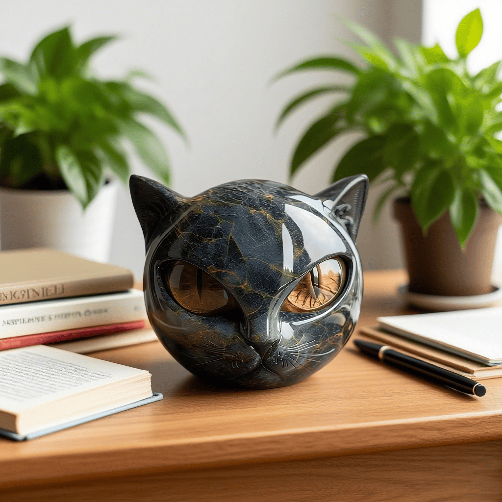 Bellanora - ornamento scultoreo a testa di gatto