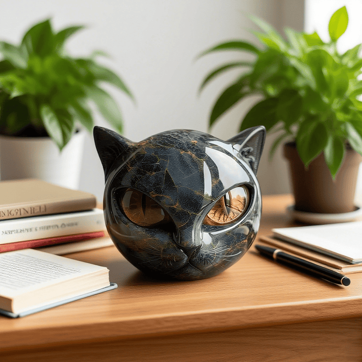 Bellanora - ornamento scultoreo a testa di gatto