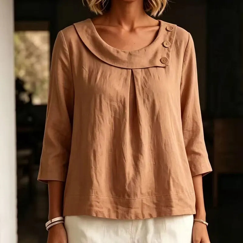 Brionelle - Blusa in lino morbida al tatto