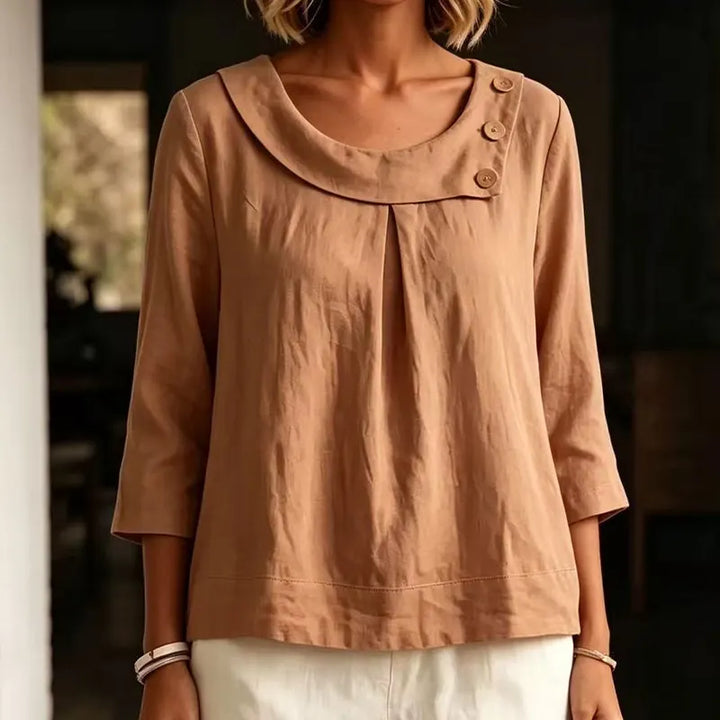 Brionelle - Blusa in lino morbida al tatto