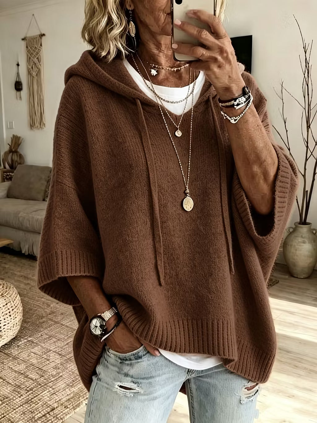 Zoralisse - Maglione con cappuccio oversize e confortevole