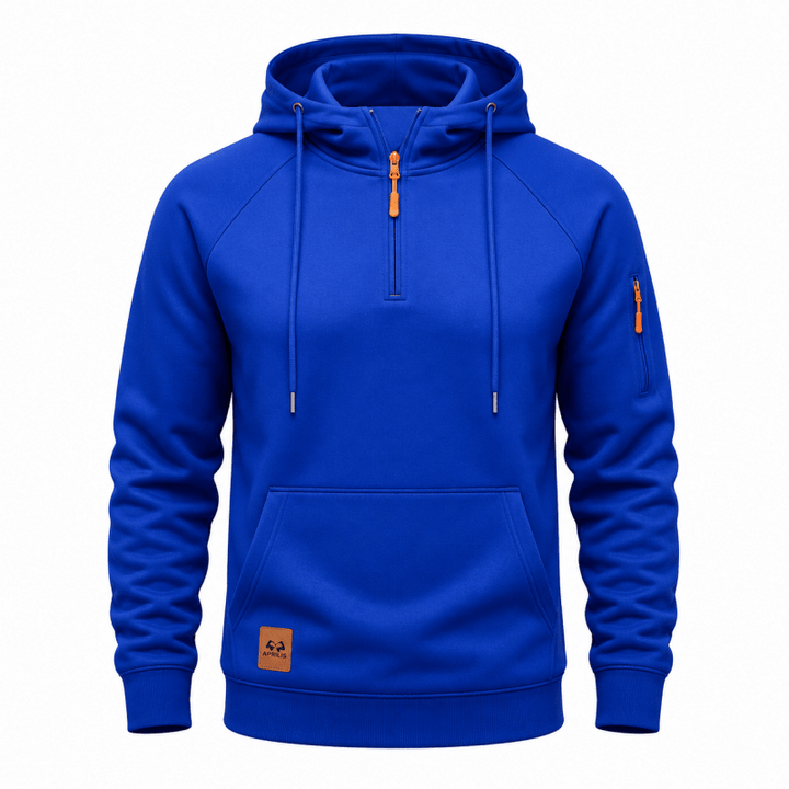 Sterling - Felpa con cappuccio a mezza zip morbida al tatto