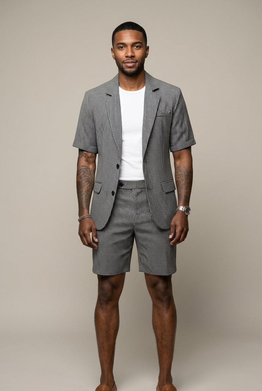 Rufus - Coordinato a quadri con blazer e shorts