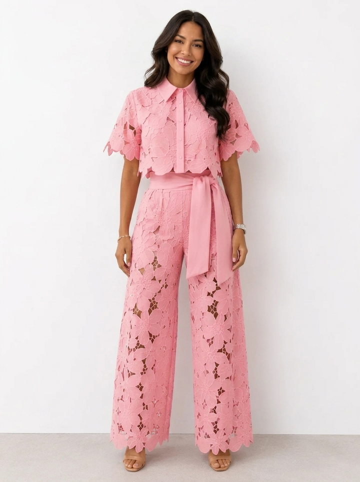 Avalina - Completo blusa e pantaloni dal tocco morbido