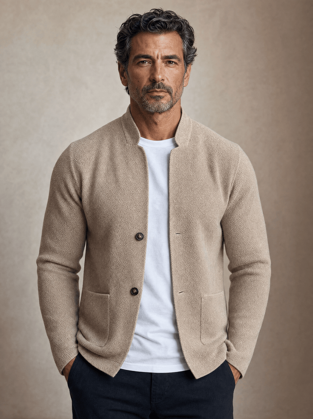 Corben - Blazer da uomo in maglia testurizzato