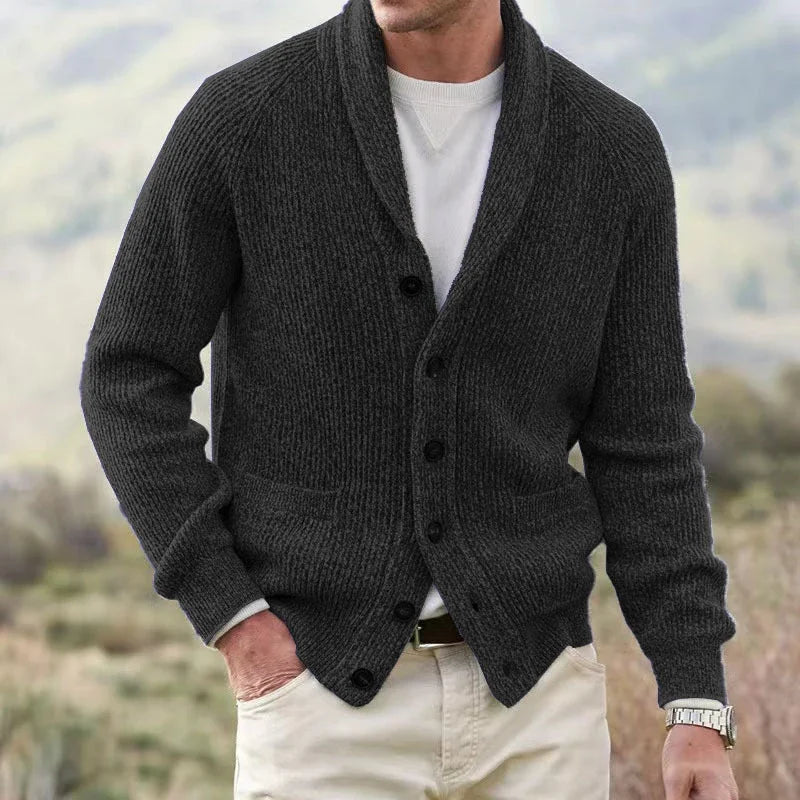 Bevan - Cardigan a collo sciallato lavorato