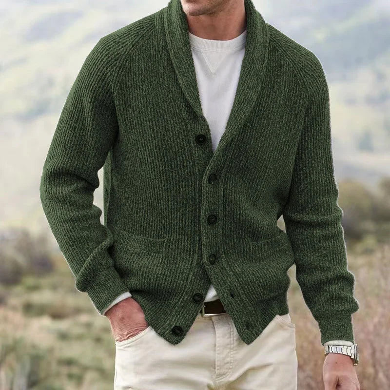 Bevan - Cardigan a collo sciallato lavorato