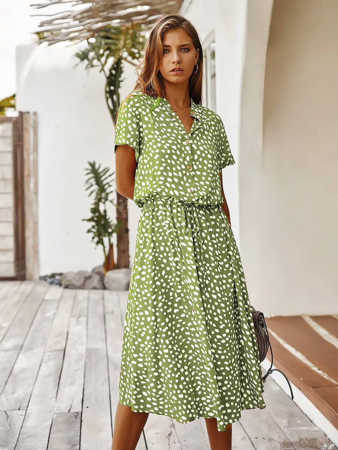 Viviana - Abito midi dal fit rilassato con colletto