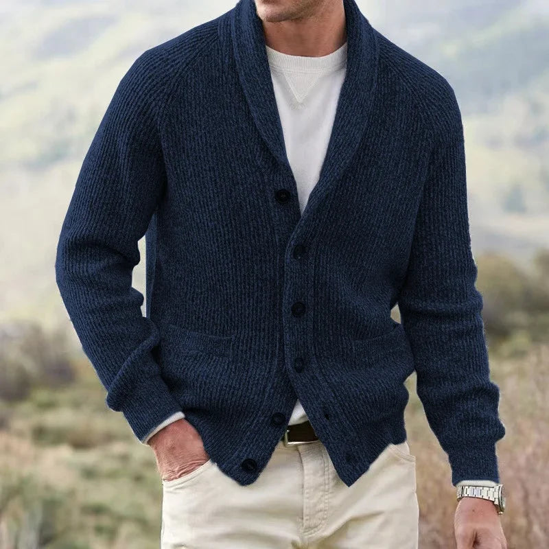 Bevan - Cardigan a collo sciallato lavorato