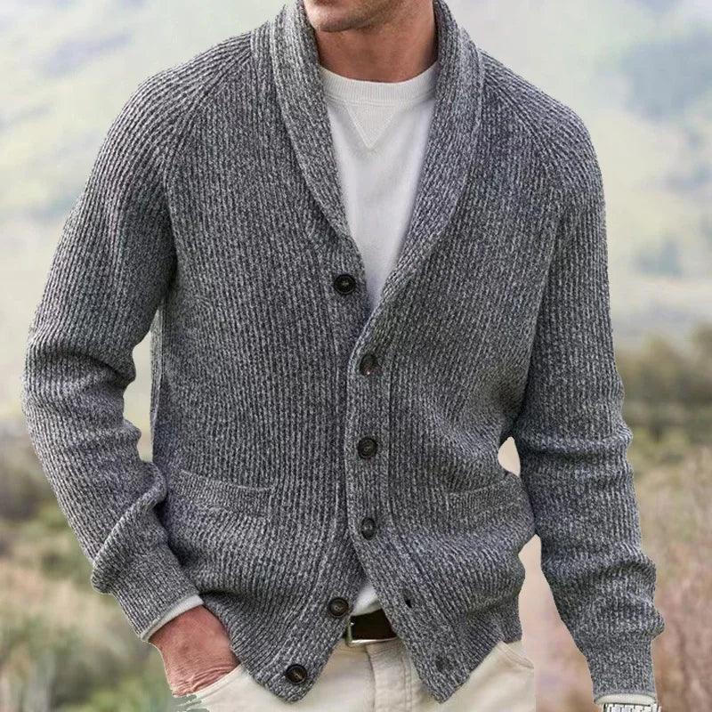 Bevan - Cardigan a collo sciallato lavorato