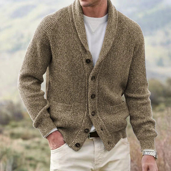 Bevan - Cardigan a collo sciallato lavorato