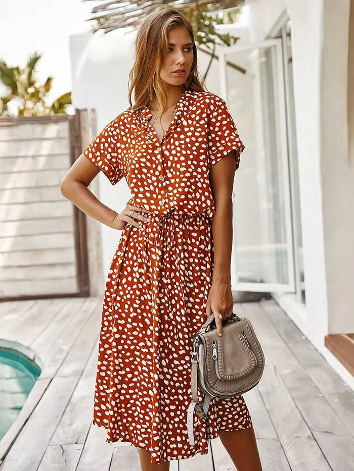 Viviana - Abito midi dal fit rilassato con colletto