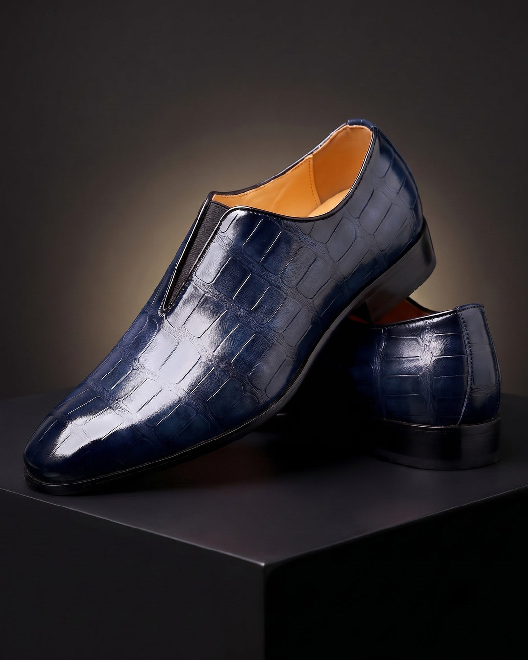 Denton - Mocassini slip-on in crosta effetto coccodrillo