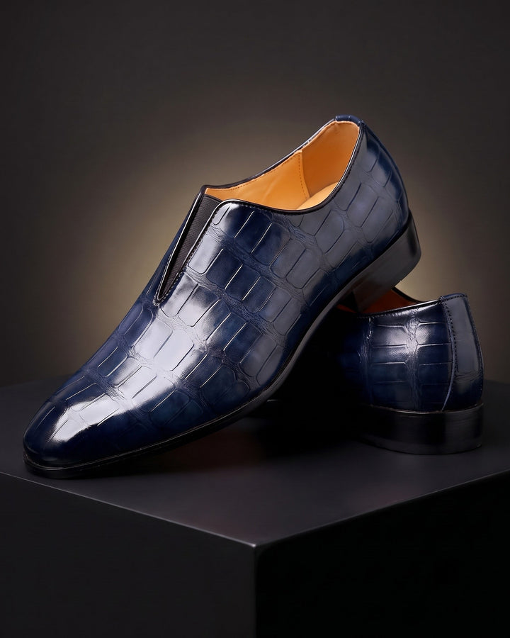 Denton - Mocassini slip-on in crosta effetto coccodrillo