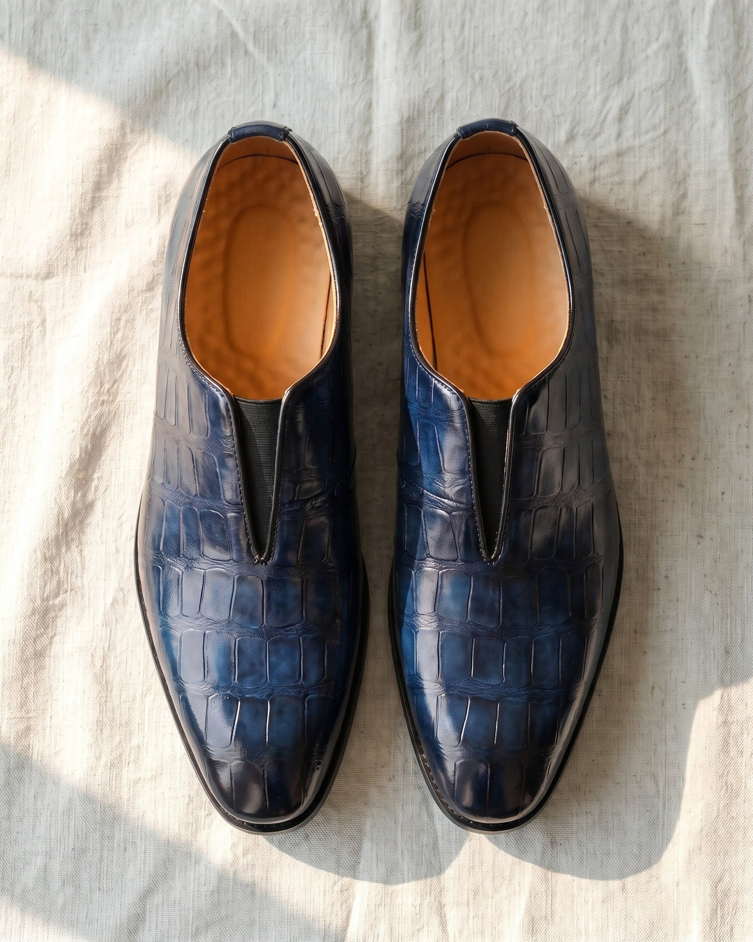 Denton - Mocassini slip-on in crosta effetto coccodrillo