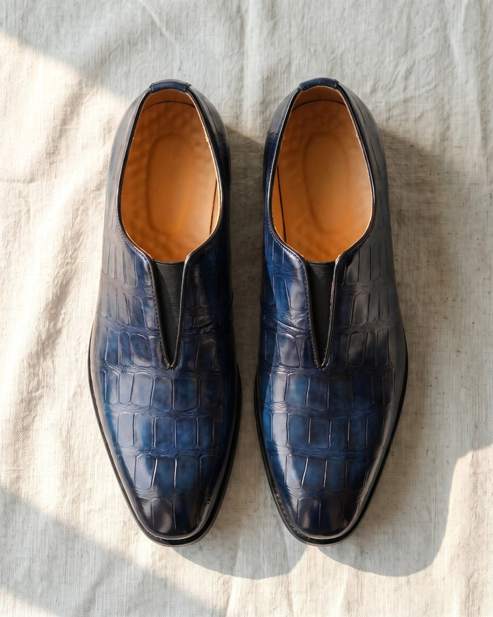 Denton - Mocassini slip-on in crosta effetto coccodrillo