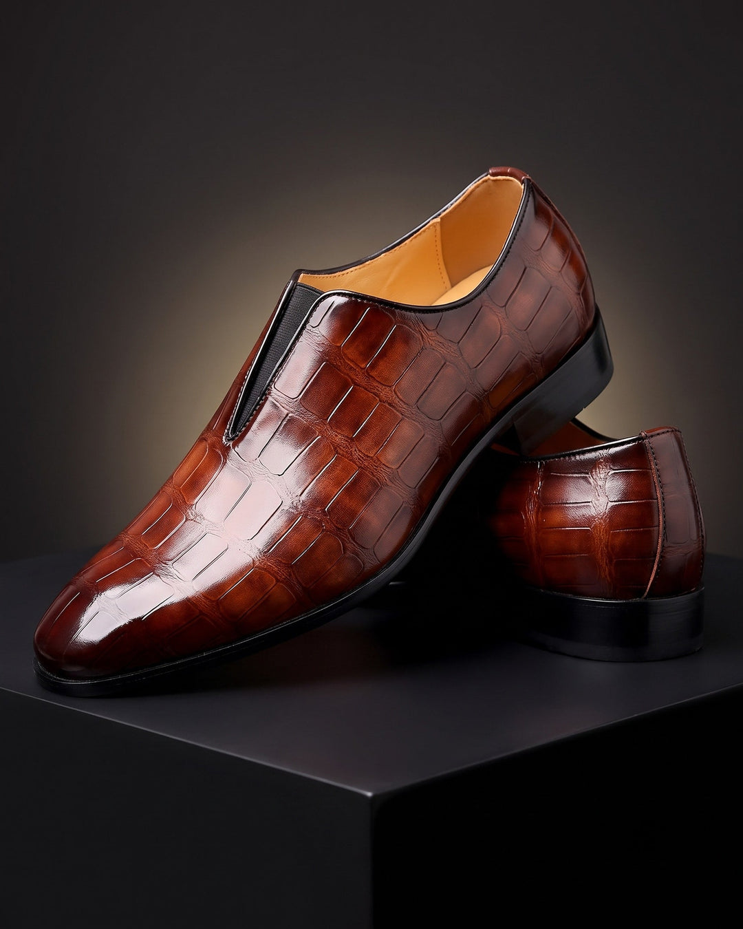 Denton - Mocassini slip-on in crosta effetto coccodrillo