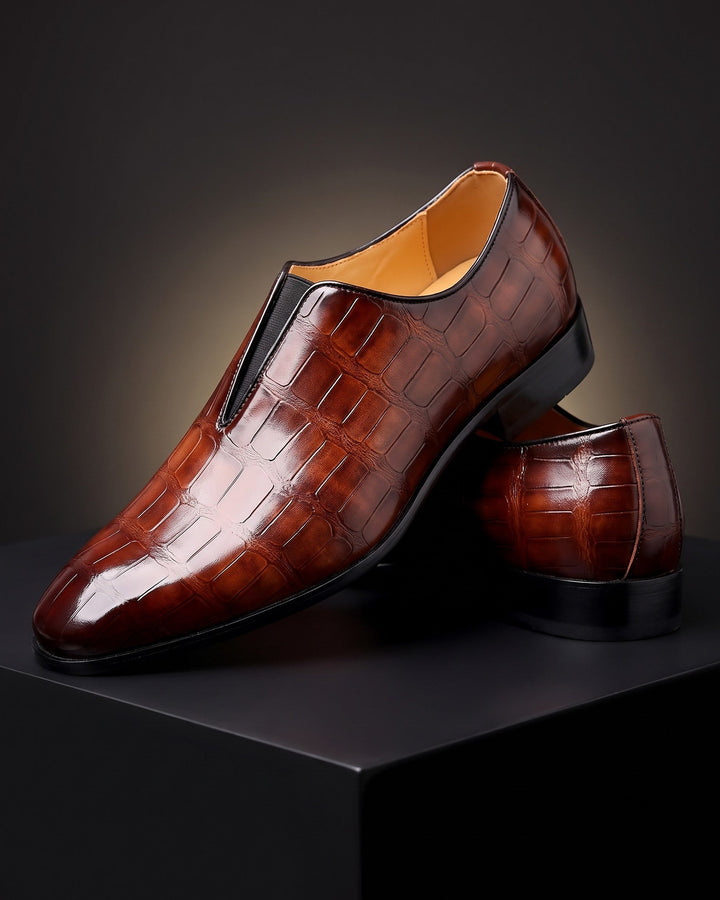 Denton - Mocassini slip-on in crosta effetto coccodrillo