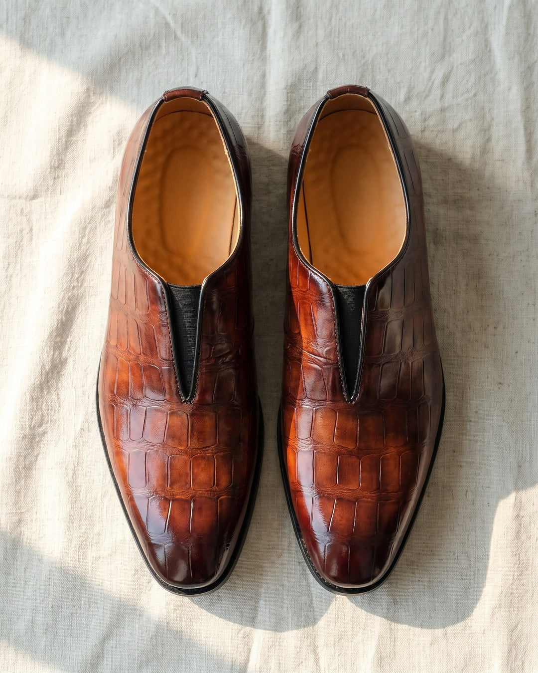 Denton - Mocassini slip-on in crosta effetto coccodrillo