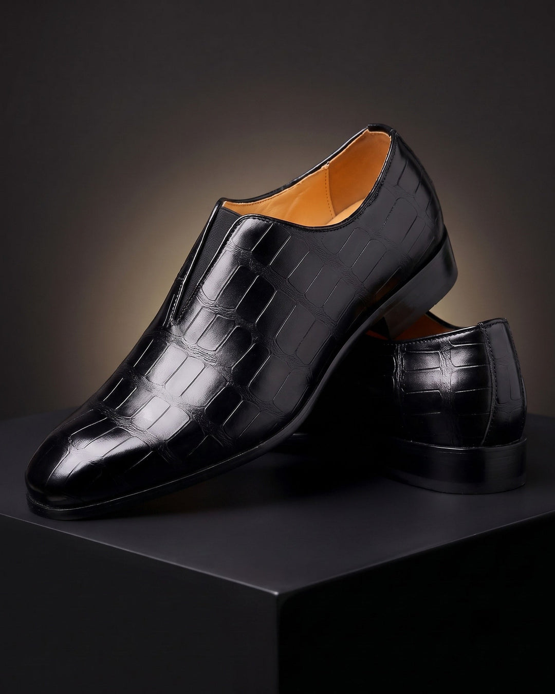 Denton - Mocassini slip-on in crosta effetto coccodrillo