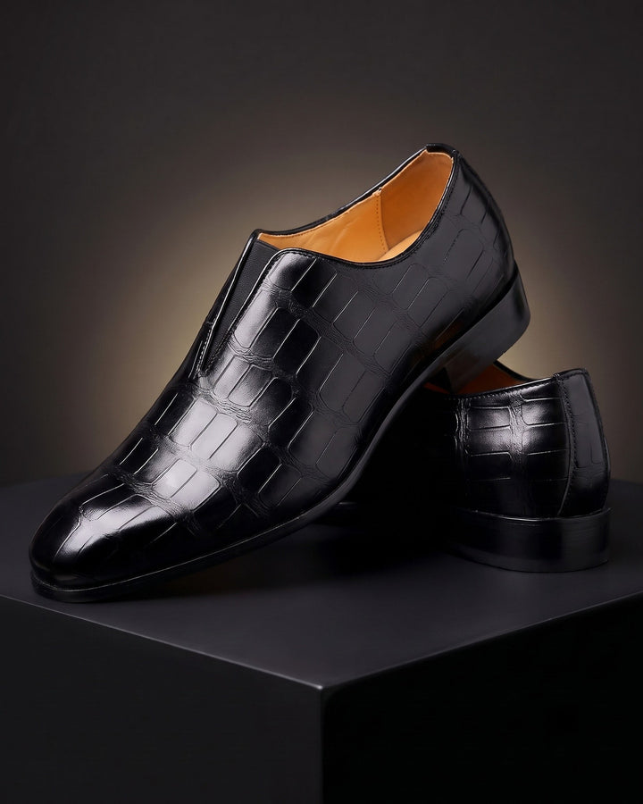 Denton - Mocassini slip-on in crosta effetto coccodrillo