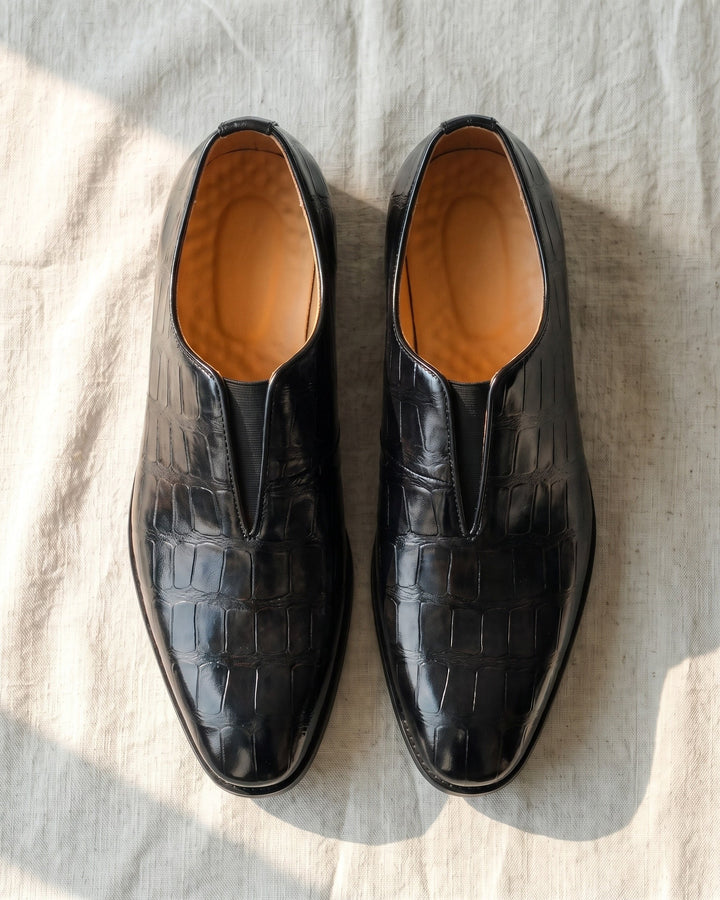 Denton - Mocassini slip-on in crosta effetto coccodrillo