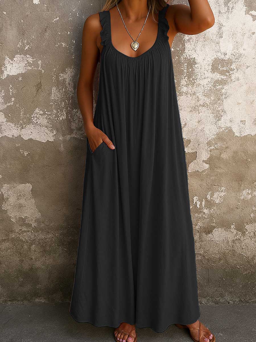 Sylvana - Abito lungo con spalline a righe
