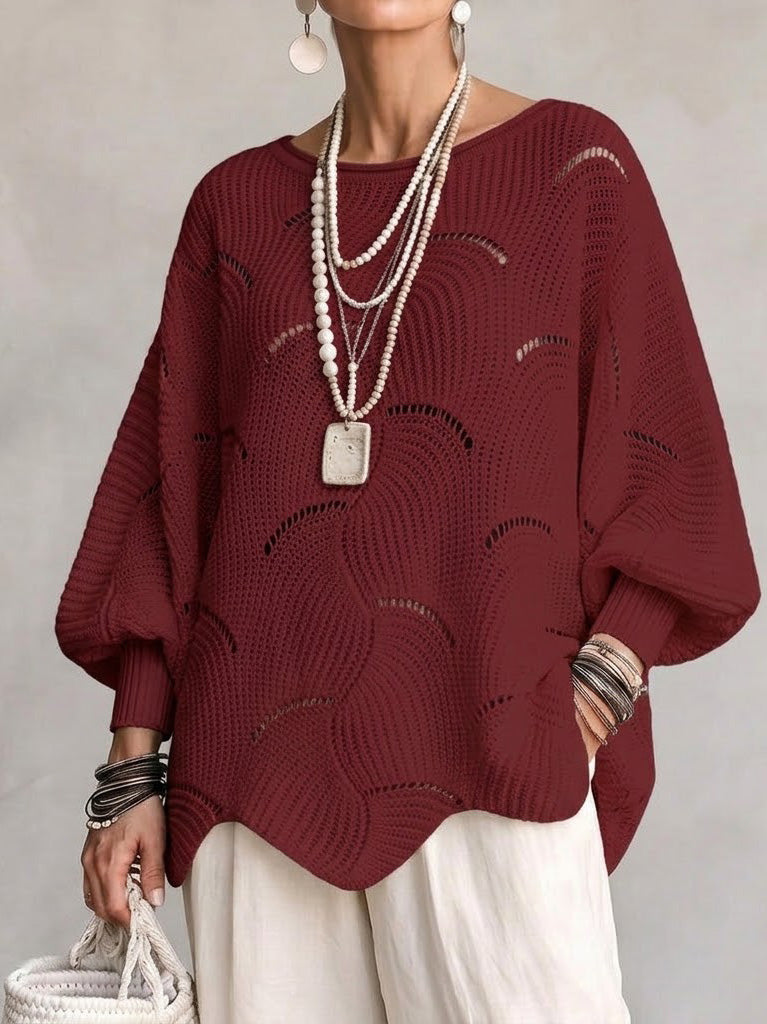 Coravina - Maglione traforato con lavorazione testurizzata