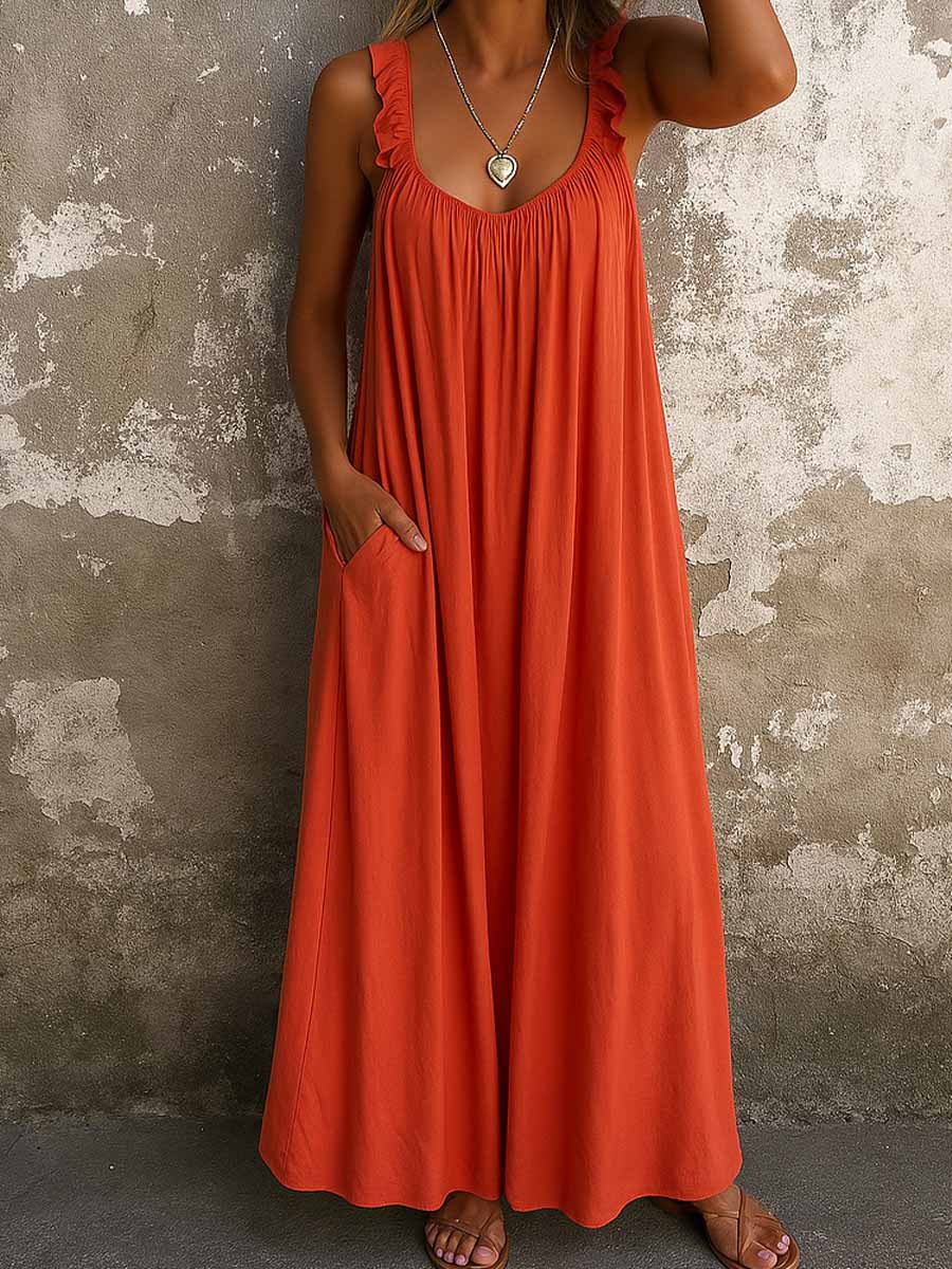 Sylvana - Abito lungo con spalline a righe