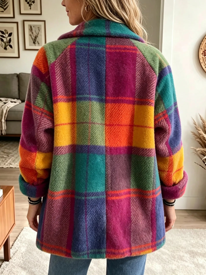 Aevienne - Cappotto a quadri morbido al tatto
