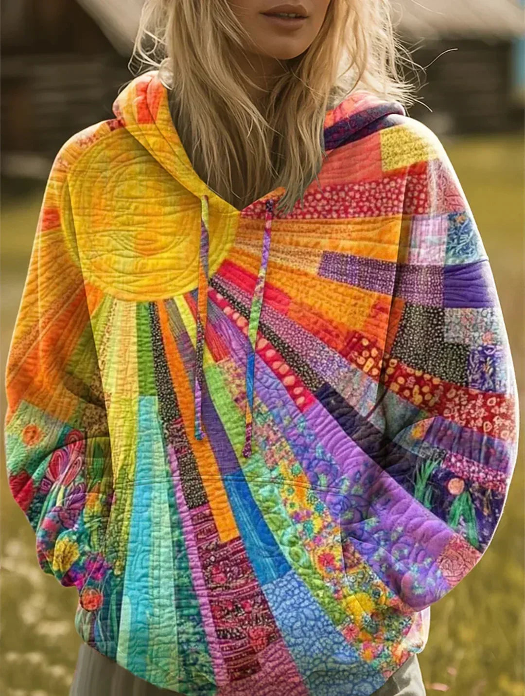 Jessanova - Felpa patchwork dal tocco morbido