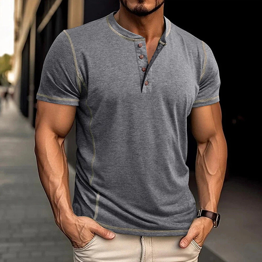Bardwell - T-shirt Henley effetto soft touch