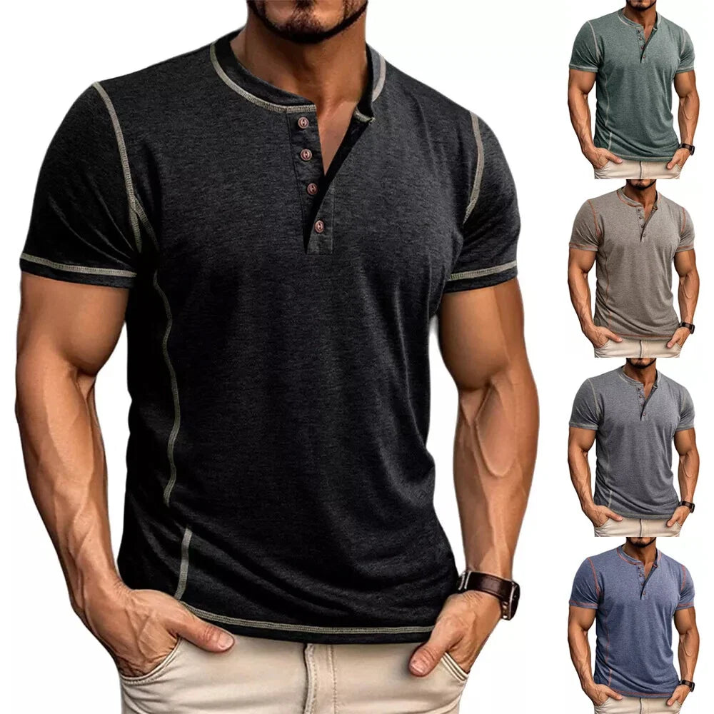 Bardwell - T-shirt Henley effetto soft touch