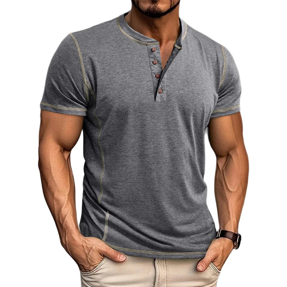 Bardwell - T-shirt Henley effetto soft touch