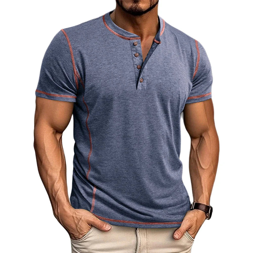 Bardwell - T-shirt Henley effetto soft touch
